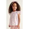 Hand-Smocked Girls Blouse Amarantha, White Floral - Blouses - 2