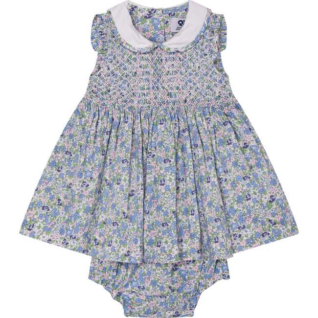 Hand-Smocked Baby Dress River, Blue