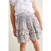 Hand-Smocked Ruffle Skirt Nancy, White Floral - Skirts - 4