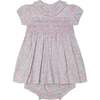 Hand-Smocked Baby Dress, Geranium, White & Pastel Pink - Dresses - 1 - thumbnail