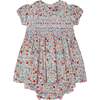 Hand-Smocked Baby Dress Freesia, White, Red & Blue - Dresses - 1 - thumbnail