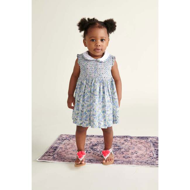 Hand-Smocked Baby Dress River, Blue - Dresses - 2