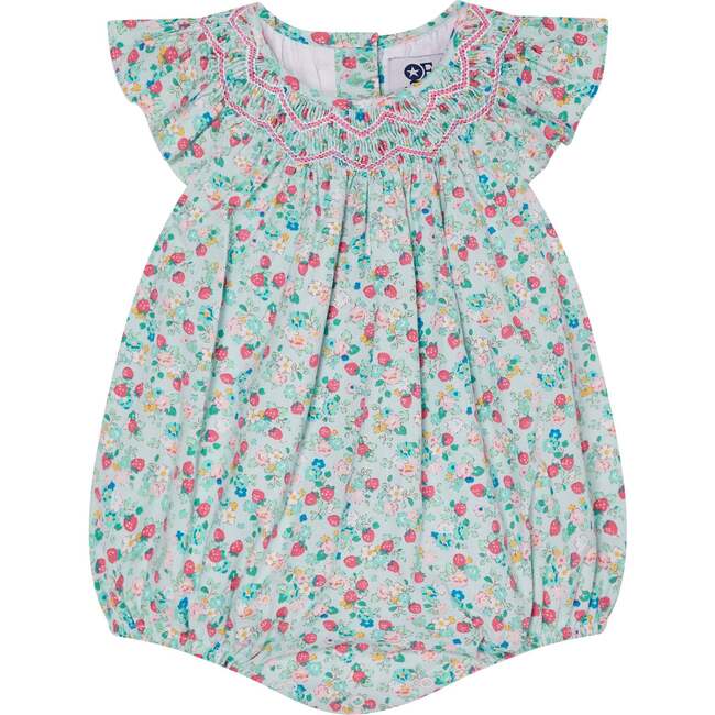 Hand-Smocked Baby Bubble Bellorose, Mint Green