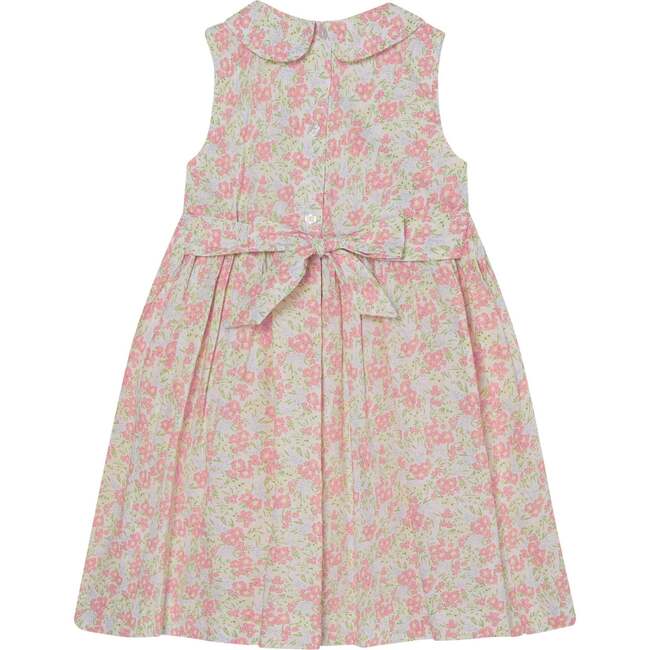 Hand-Smocked Girls Dress Betty, White & Peach - Dresses - 4