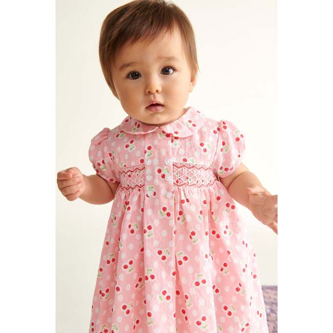 Hand-Smocked Baby Dress Tabitha, Pink - Dresses - 2