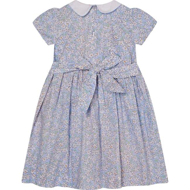 Hand-Smocked Girls Dress Jody, White & Blue - Dresses - 4