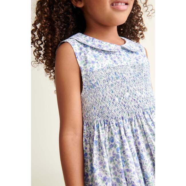 Hand-Smocked Girls Dress Lorelei, Lavender & Blue - Dresses - 5