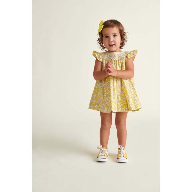 Hand-Smocked Baby Dress Naomie, Yellow - Dresses - 2