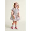 Hand-Smocked Baby Dress Freesia, White, Red & Blue - Dresses - 2