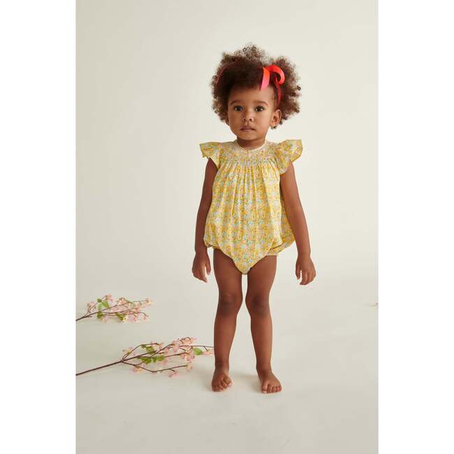 Hand-Smocked Baby Bubble Sidney, Yellow - Rompers - 2