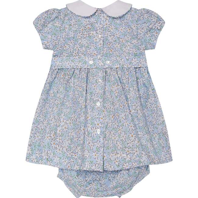 Hand-Smocked Baby Dress Jessamy, White & Blue - Dresses - 4