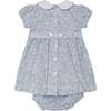 Hand-Smocked Baby Dress Jessamy, White & Blue - Dresses - 4