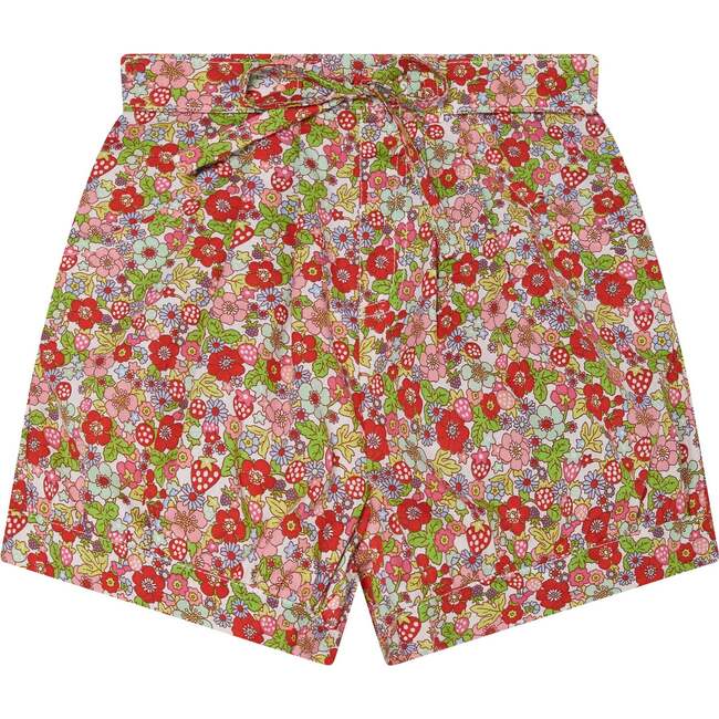 Girls Summer Shorts Mia, Multicolour Strawberry Print