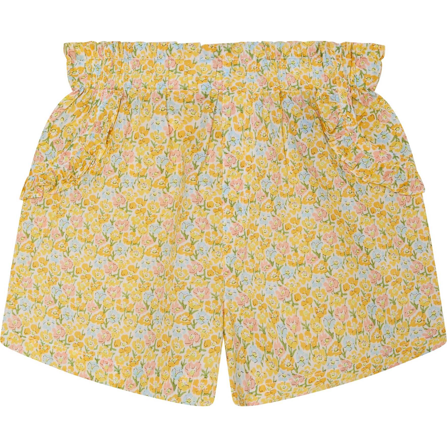 Girls Summer Shorts Ilara, Yellow Floral - Shorts - 1