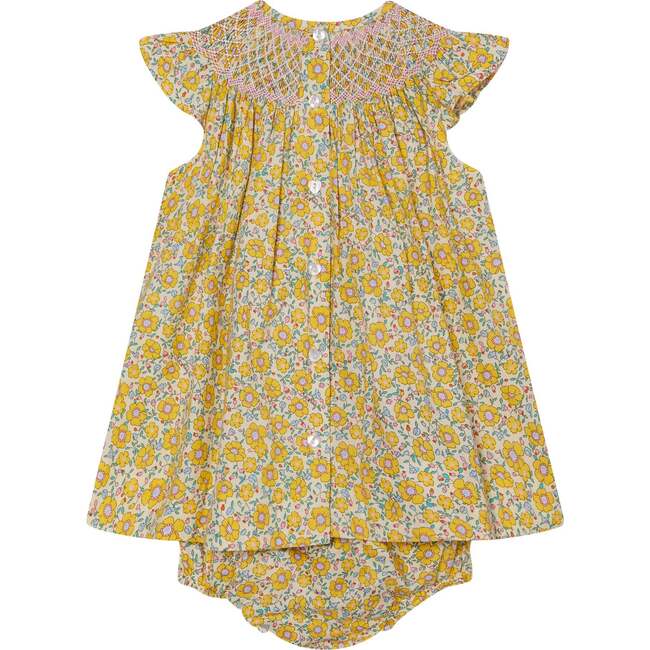 Hand-Smocked Baby Dress Naomie, Yellow - Dresses - 4