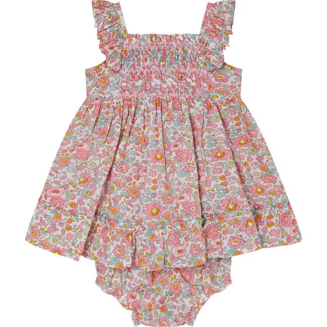 Made With Liberty Fabric Baby Sundress Ophelia, Pink Floral