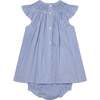 Hand-Smocked Baby Dress Paisley, Blue - Dresses - 4