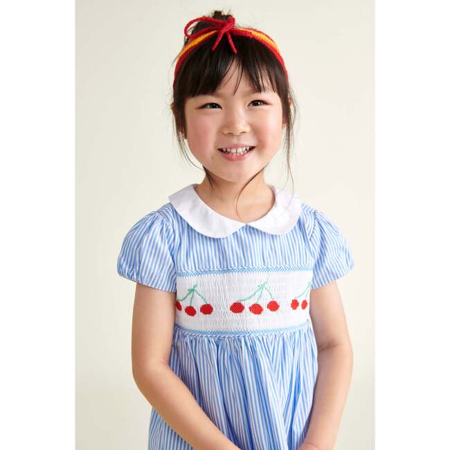 Hand-Smocked Girls Dress Emmie, Blue - Dresses - 5