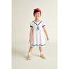 Girls Sailor Dress Jessa, White & Navy Blue - Dresses - 2