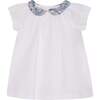 Girls Cotton Blouse Freeda, White & Blue Floral - Blouses - 1 - thumbnail