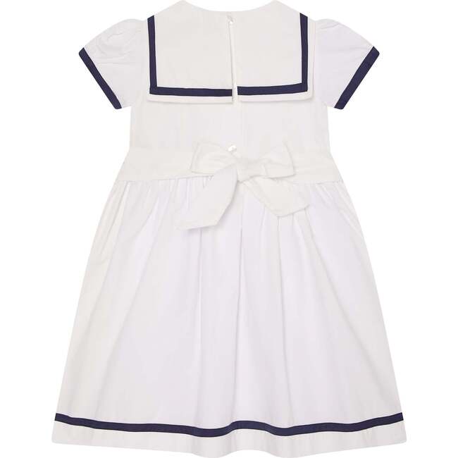 Girls Sailor Dress Jessa, White & Navy Blue - Dresses - 3