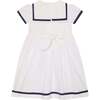 Girls Sailor Dress Jessa, White & Navy Blue - Dresses - 3