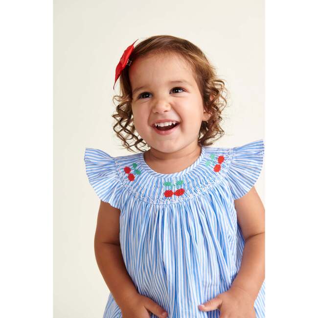 Hand-Smocked Baby Dress Paisley, Blue - Dresses - 5