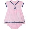 Baby Sailor Dress Saffron, Pink & Navy Blue - Dresses - 1 - thumbnail