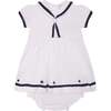 Baby Sailor Dress Deja, White & Navy Blue - Dresses - 1 - thumbnail
