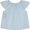 Girls Summer Blouse Maylee, Babyblue & Yellow Cherry Print - Blouses - 3