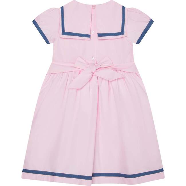 Girls Sailor Dress Janie, Pink & Navy Blue - Dresses - 3