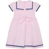 Girls Sailor Dress Janie, Pink & Navy Blue - Dresses - 3