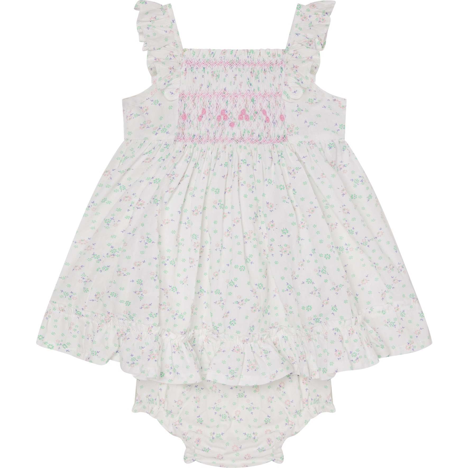 Baby Cotton Sundress August, White - Dresses - 1