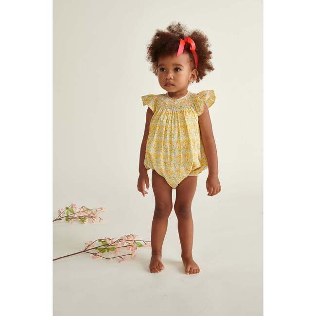 Hand-Smocked Baby Bubble Sidney, Yellow - Rompers - 5