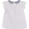 Girls Cotton Blouse Freeda, White & Blue Floral - Blouses - 3