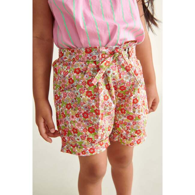 Girls Summer Shorts Mia, Multicolour Strawberry Print - Shorts - 4