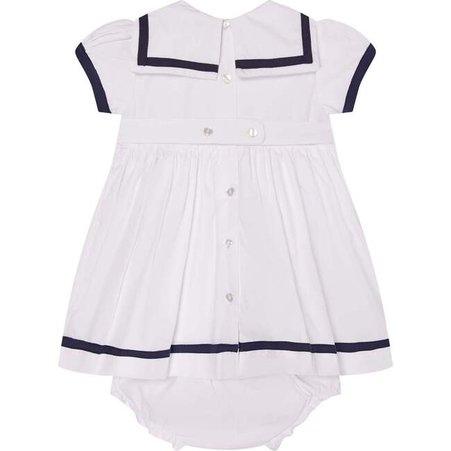Baby Sailor Dress Deja, White & Navy Blue - Dresses - 3