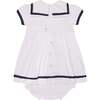 Baby Sailor Dress Deja, White & Navy Blue - Dresses - 3