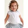 Baby Cotton Blouse Petal, White & Blue Floral - Blouses - 4