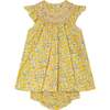 Made With Liberty Fabric Smocked Baby Dress Poet, Yellow - Dresses - 1 - thumbnail