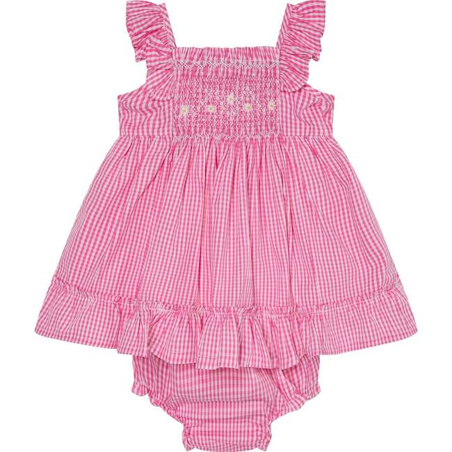 Hand-Smocked Baby Sun Dress Alba, Pink