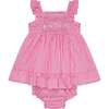 Hand-Smocked Baby Sun Dress Alba, Pink - Dresses - 1 - thumbnail