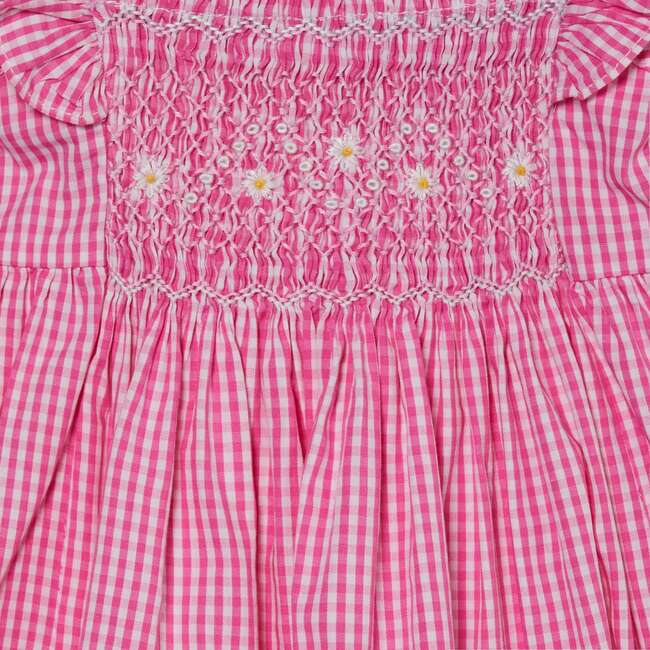 Hand-Smocked Baby Sun Dress Alba, Pink - Dresses - 3