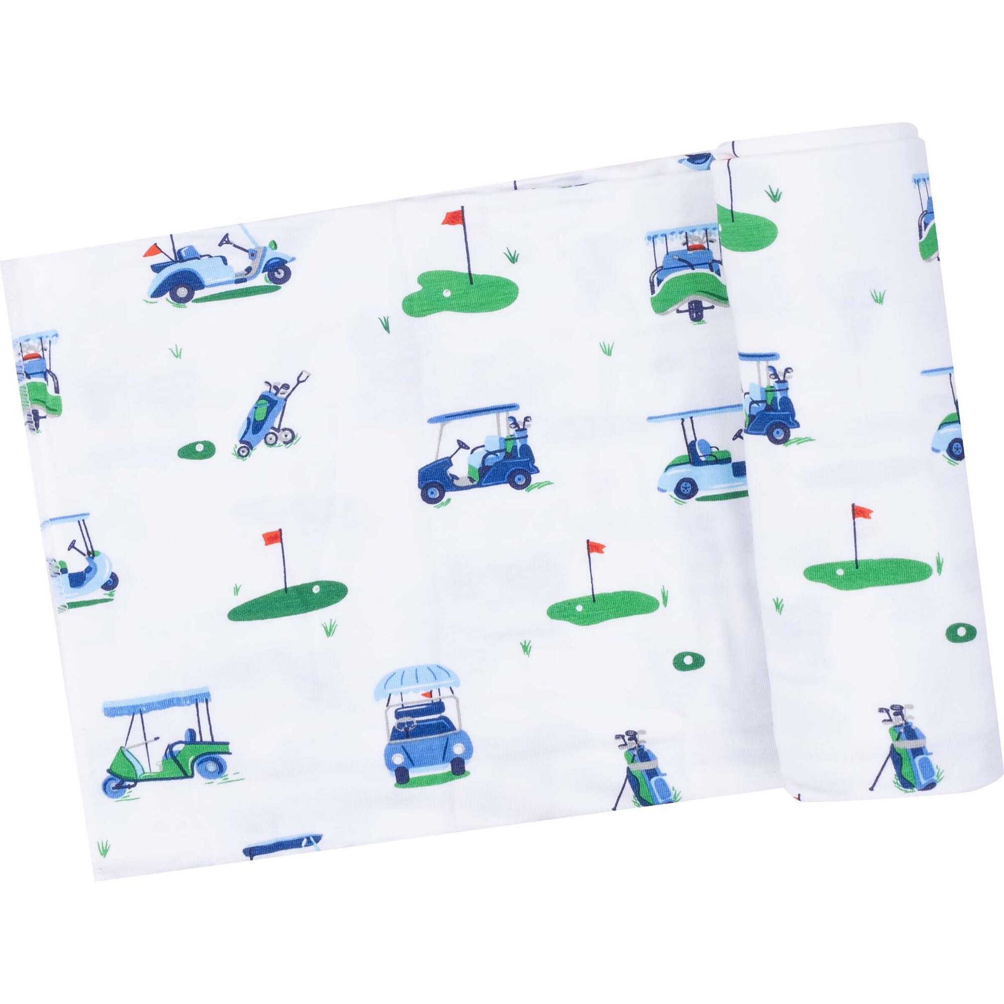 Swaddle Blanket, Vintage Golf Carts Blue - Swaddles - 1
