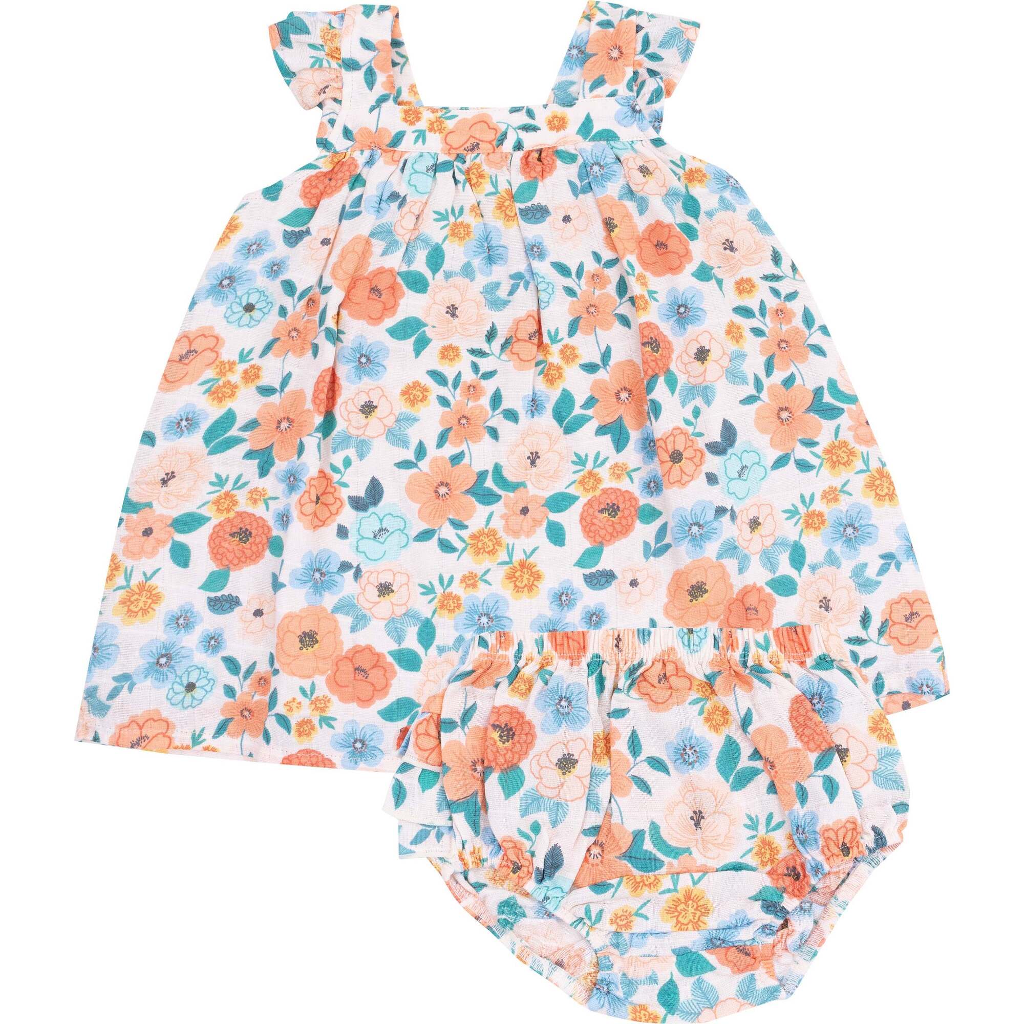 Sundress & Diaper Cover, Flower Cart - Dresses - 1