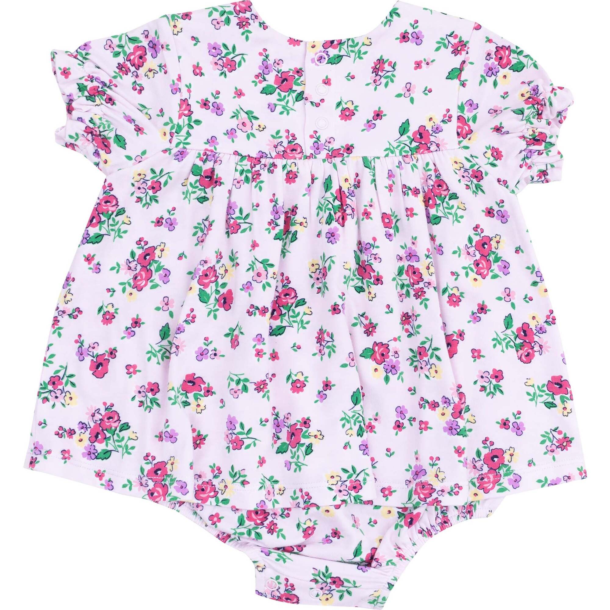 Smocked Ruffle Bubble with Skirt, Preppy Roses - Dresses - 1