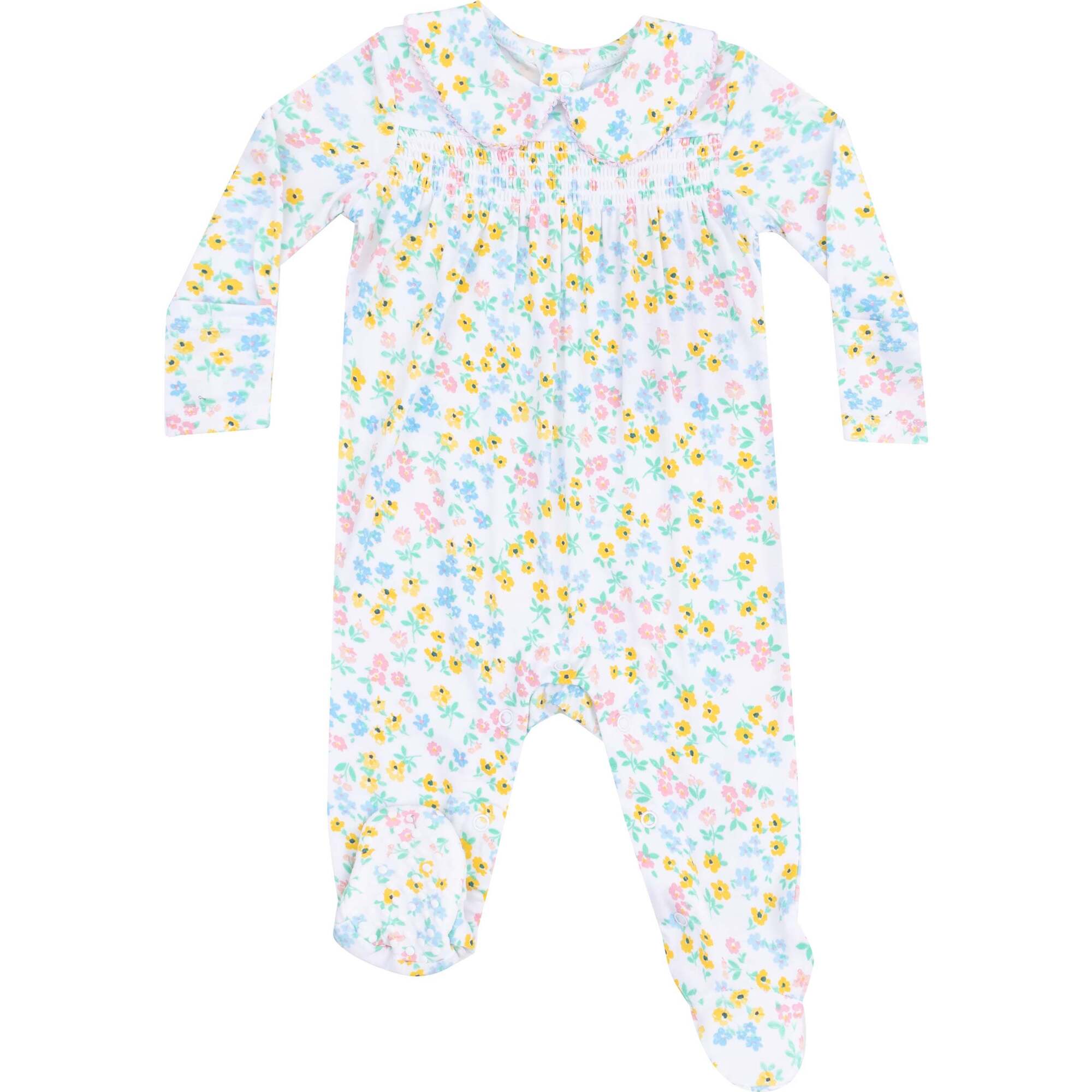 Smocked Peter Pan Footie, Caroline's Calico - Footie Pajamas - 1