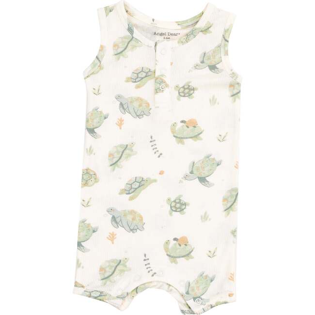 Sleevless Shortie Romper, Sea Turtles