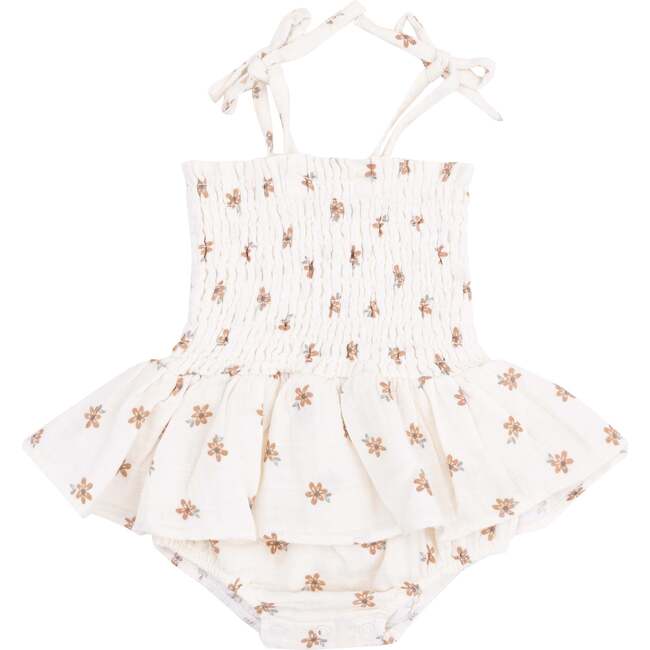 Smocked Bubble with Skirt, Bitty Blooms