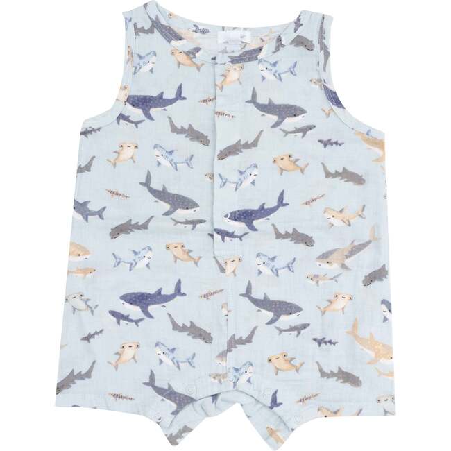 Sleevless Shortie Romper, Sharks